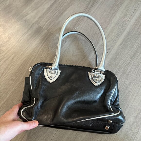 Marc Jacobs Black Leather Satchel with Silver Hardware - Picture 6 of 7